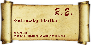 Rudinszky Etelka névjegykártya